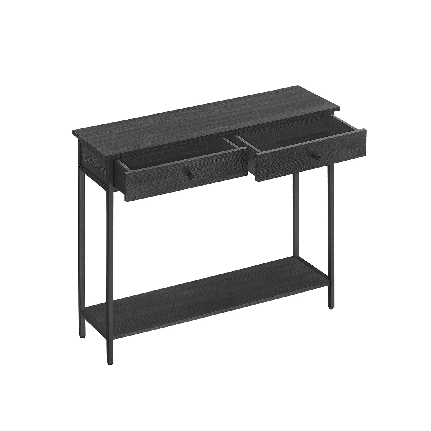 Consoletafel met Lades – Industrieel Design – 100 cm Breed – Vintage Bruin en Zwart Staal - Image 3