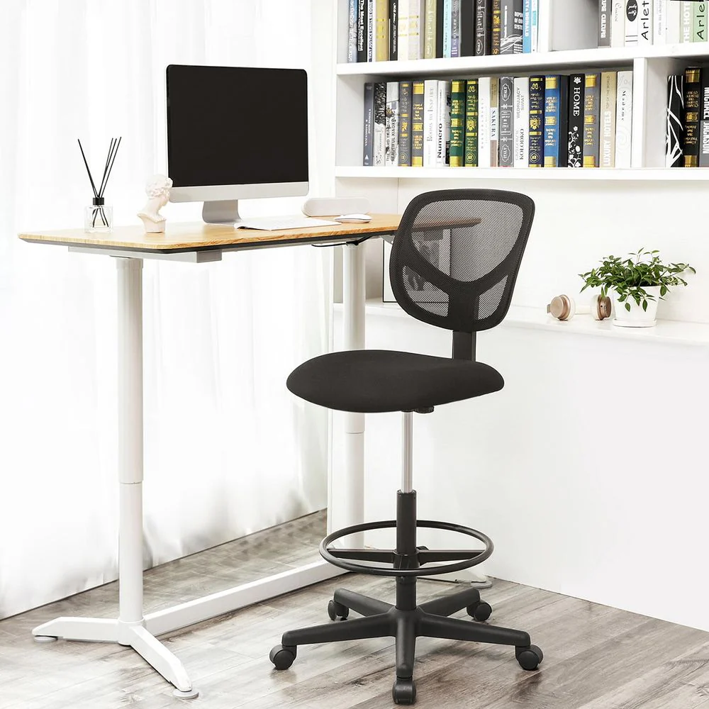 Ergonomische Hoge Bureaustoel met Verstelbare Voetsteun - Zonder Armleuning - Image 2