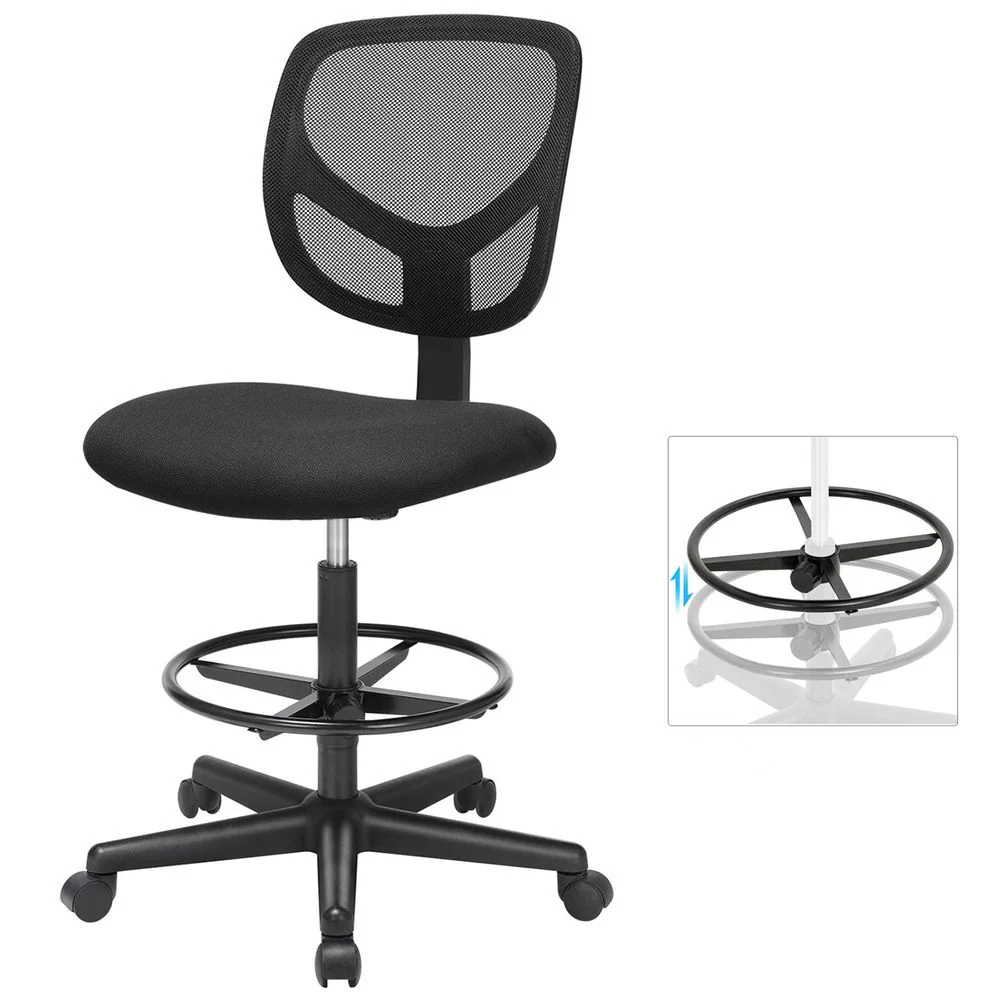 Ergonomische Hoge Bureaustoel met Verstelbare Voetsteun - Zonder Armleuning - Image 3