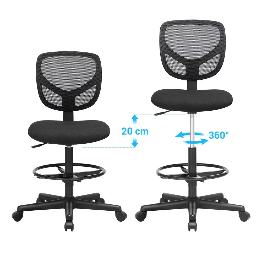 Ergonomische Hoge Bureaustoel met Verstelbare Voetsteun - Zonder Armleuning - Image 4