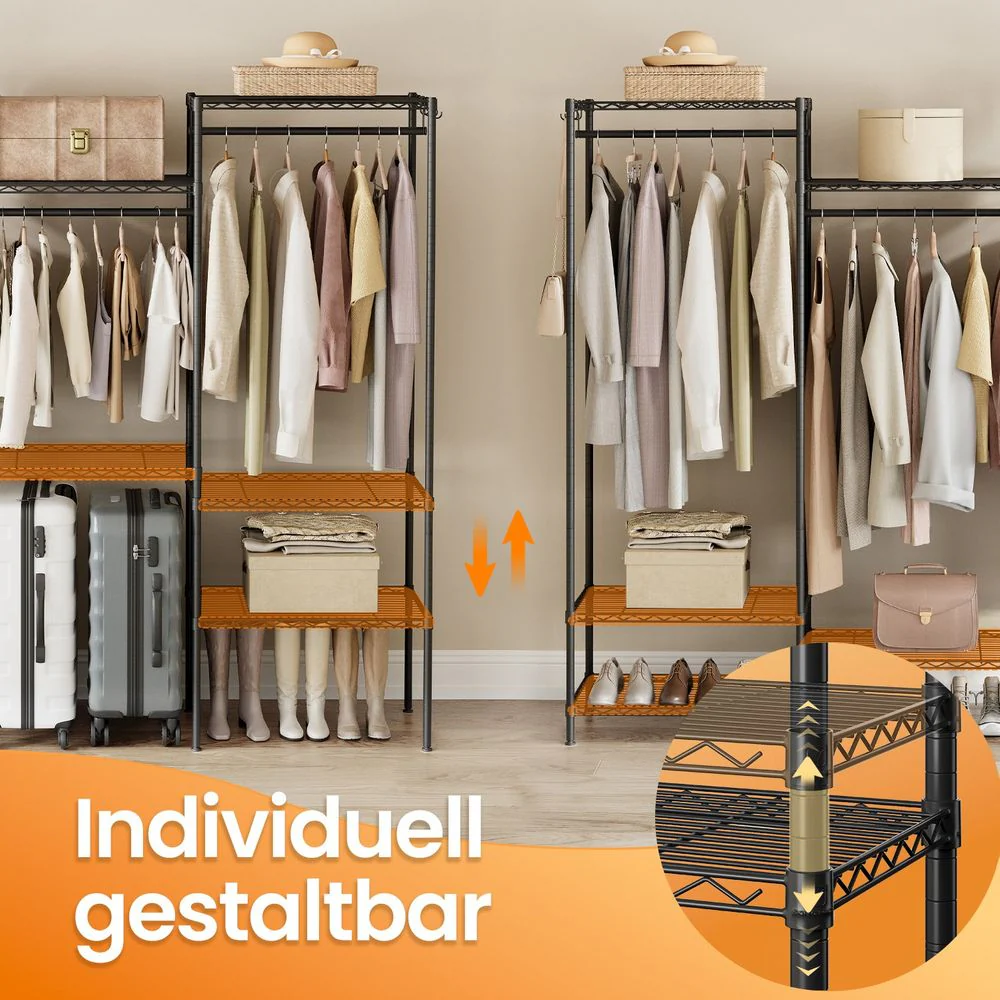 De Vries Meubels – Verstelbare Garderobestelling – Grote Capaciteit tot 300 kg – Stabiel - Image 9