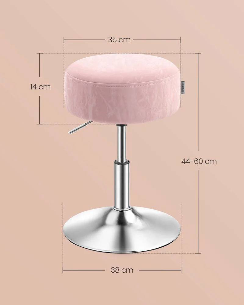 Draaibare Make-up kruk – Verstelbare Hoogte – Elegant PU-Design – Ø 35 cm – Gletsjerpatroon - Image 9