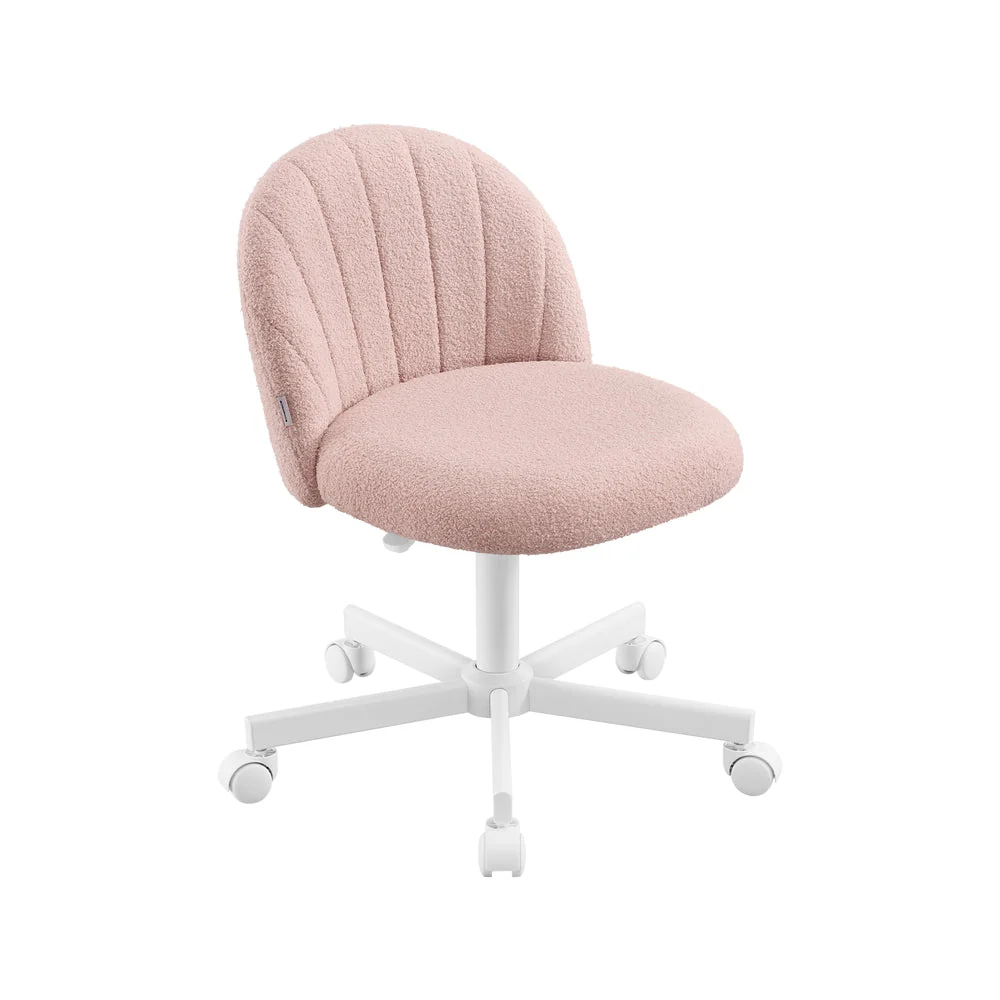 Draaistoel – Compact Ontwerp – Fleece Bekleding – In Hoogte Verstelbaar – 360° Wielen – Ergonomische Rugleuning