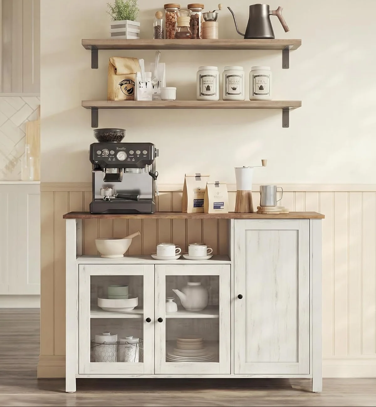 Dressoir – Keukenkast Met 3 Deuren – Opbergkast Voor Woonkamer, Eetkamer Of Keuken – Landelijke Stijl – 110 cm Breed - Image 3