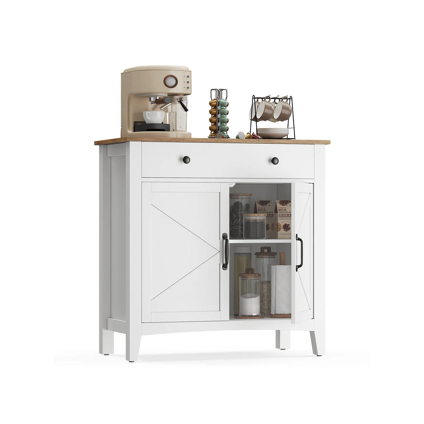 Dressoir met Deurtjes en Lade – Landhuisstijl – Keukenkast met Verstelbare Planken - Image 3