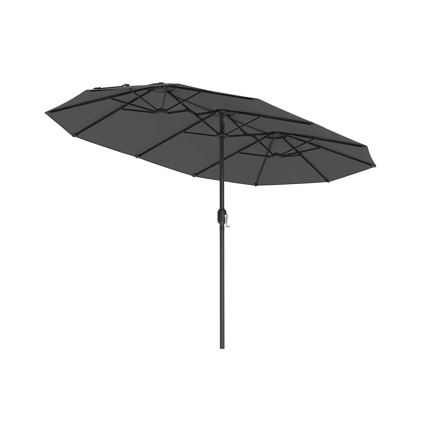 Dubbele Parasol 394 x 200 cm – UV-bescherming UPF 50+ – Met Kurkelslinger – Beige of Grijs - Image 3