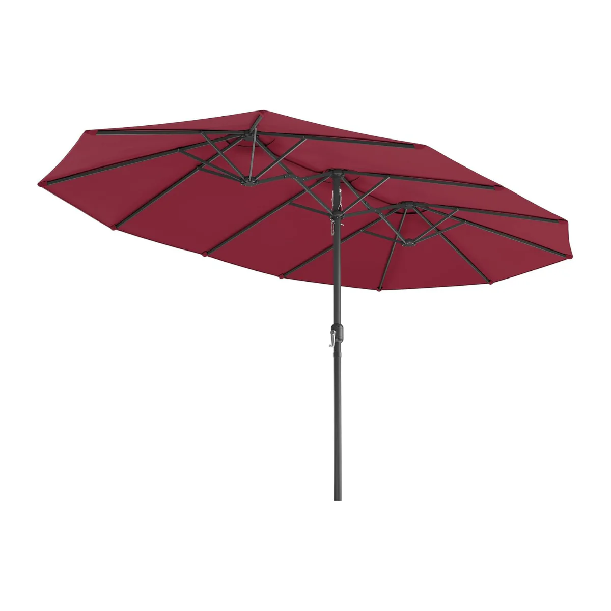 Dubbele Parasol 394 x 200 cm – UV-bescherming UPF 50+ – Met Kurkelslinger – Beige of Grijs - Image 4