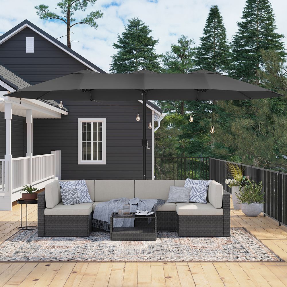 Dubbele Parasol 460 x 270 cm - Extra Groot met UV-Bescherming en Zwengel - Image 5