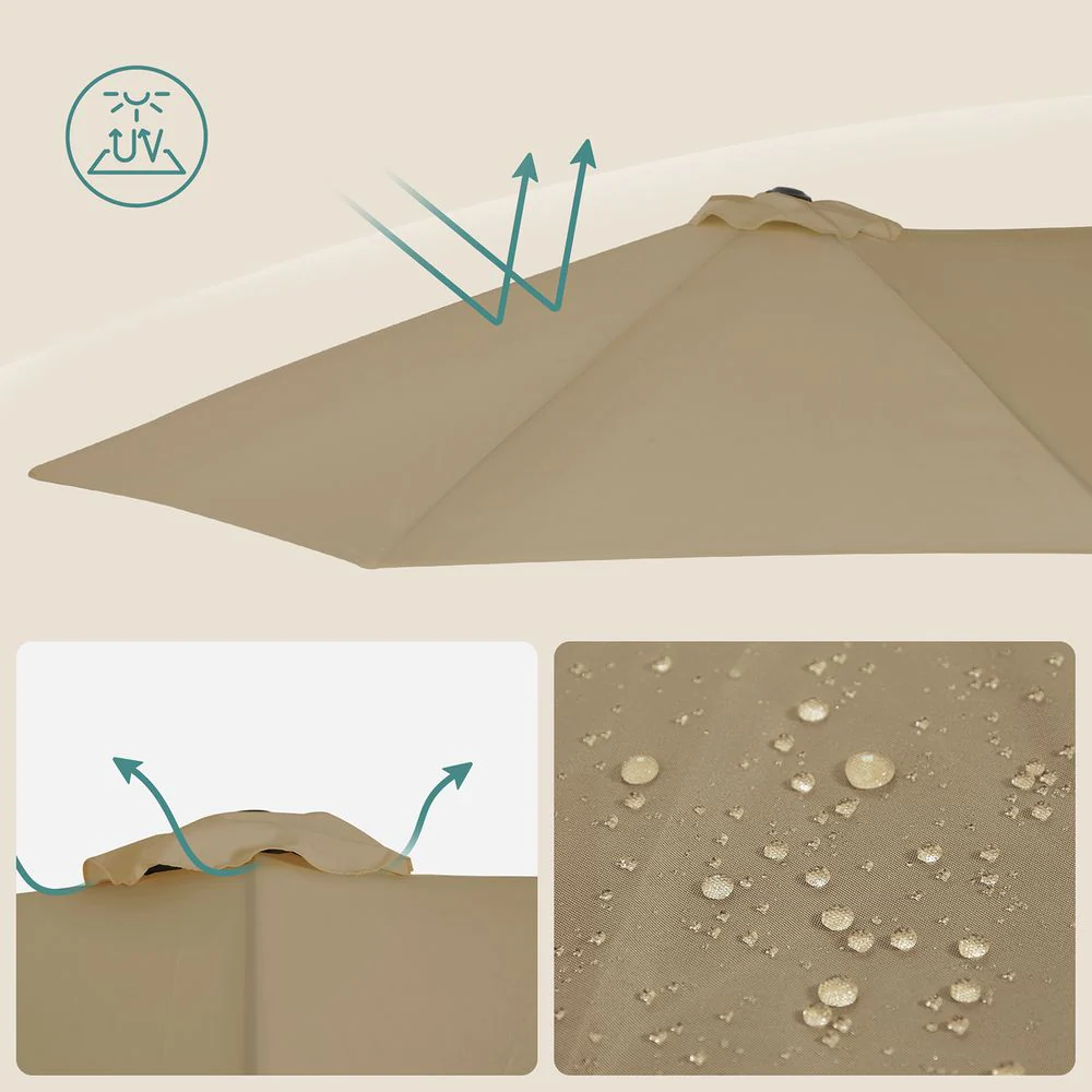 Dubbele Parasol 460 x 270 cm - Extra Groot met UV-Bescherming en Zwengel - Image 7