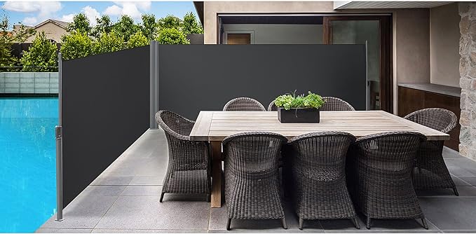 Dubbele Tuinscherm - Uitschuifbaar Zijluifel - Windscherm - Balkon - Tuin - 6 meter - Image 4