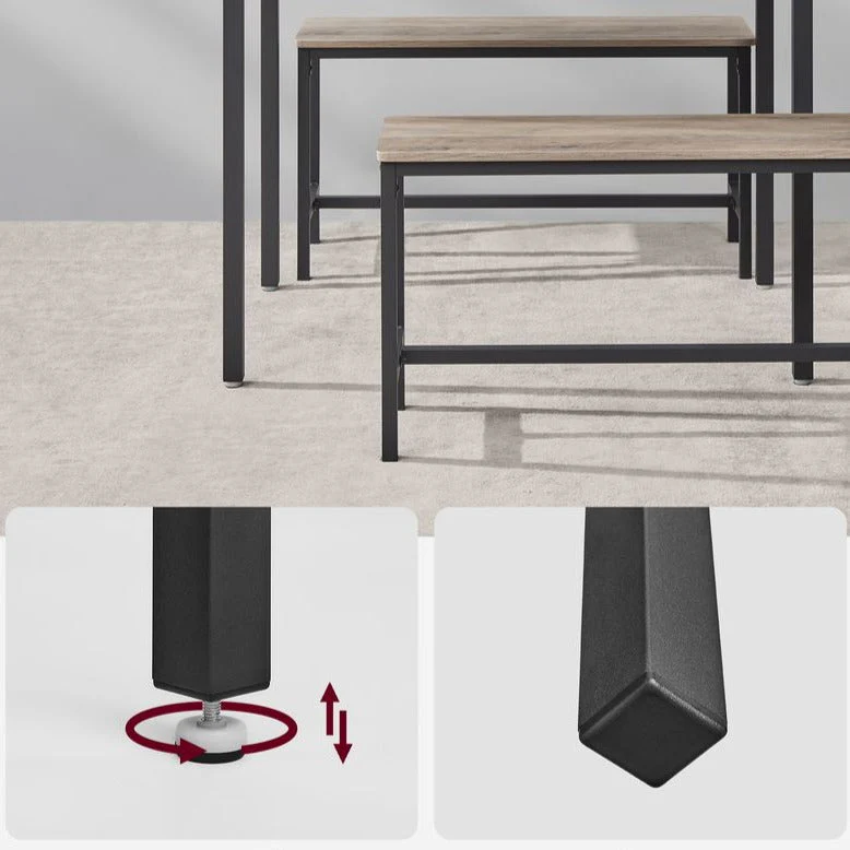 Eettafel Set - Eettafel met 2 Bankjes - Keukenset met 2 Eetstoelen - Image 4