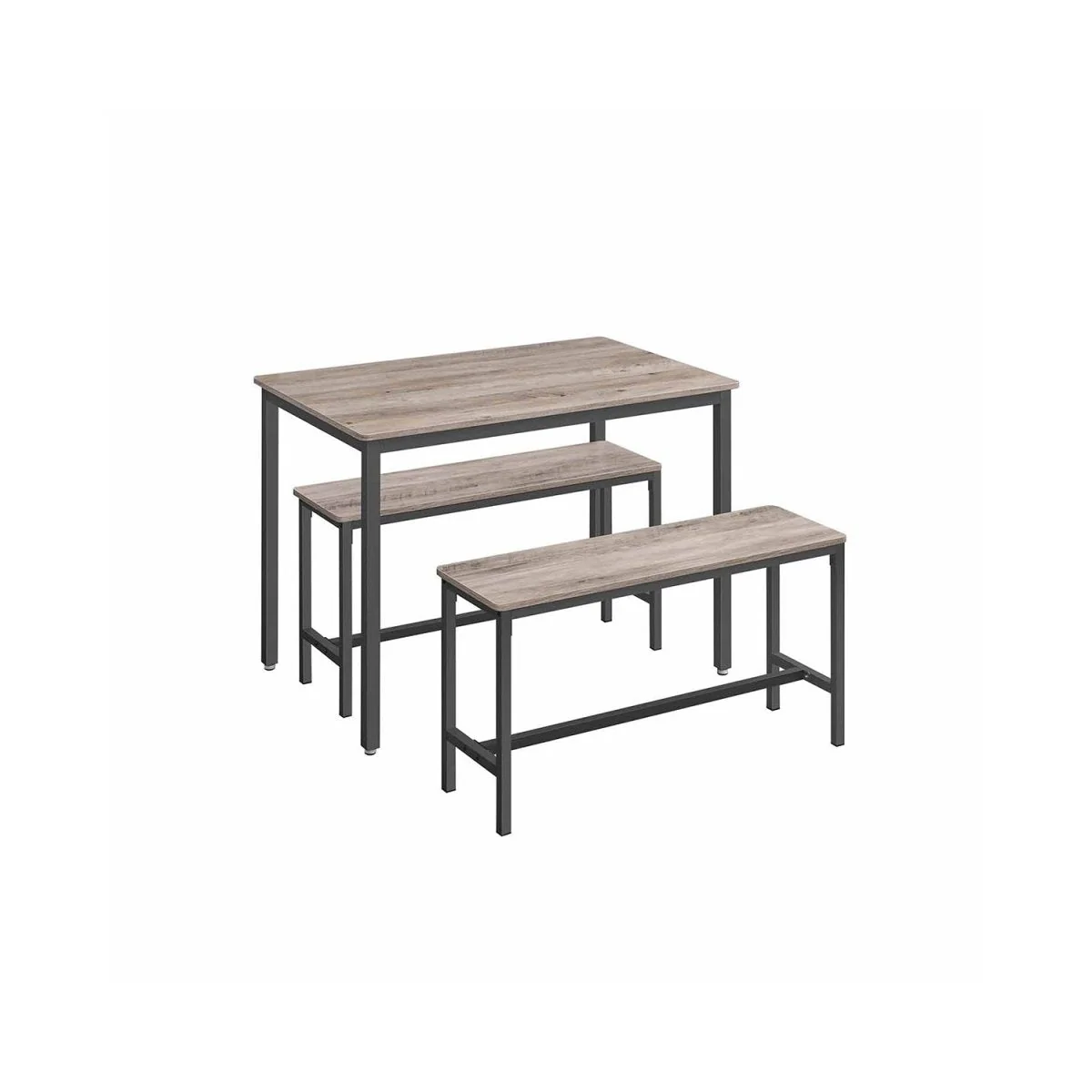 Eettafel Set - Eettafel met 2 Bankjes - Keukenset met 2 Eetstoelen - Image 7