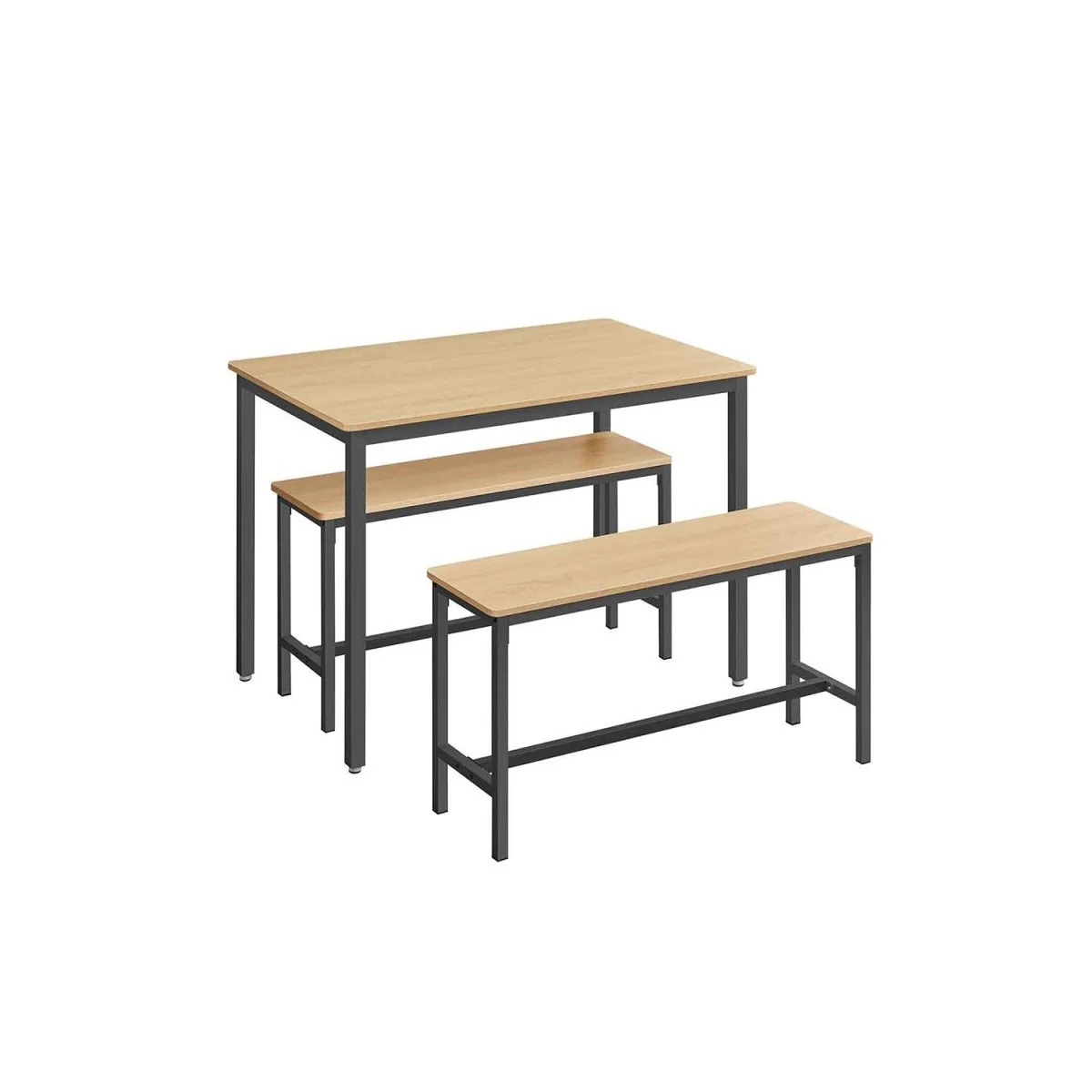 Eettafel Set - Eettafel met 2 Bankjes - Keukenset met 2 Eetstoelen - Image 8