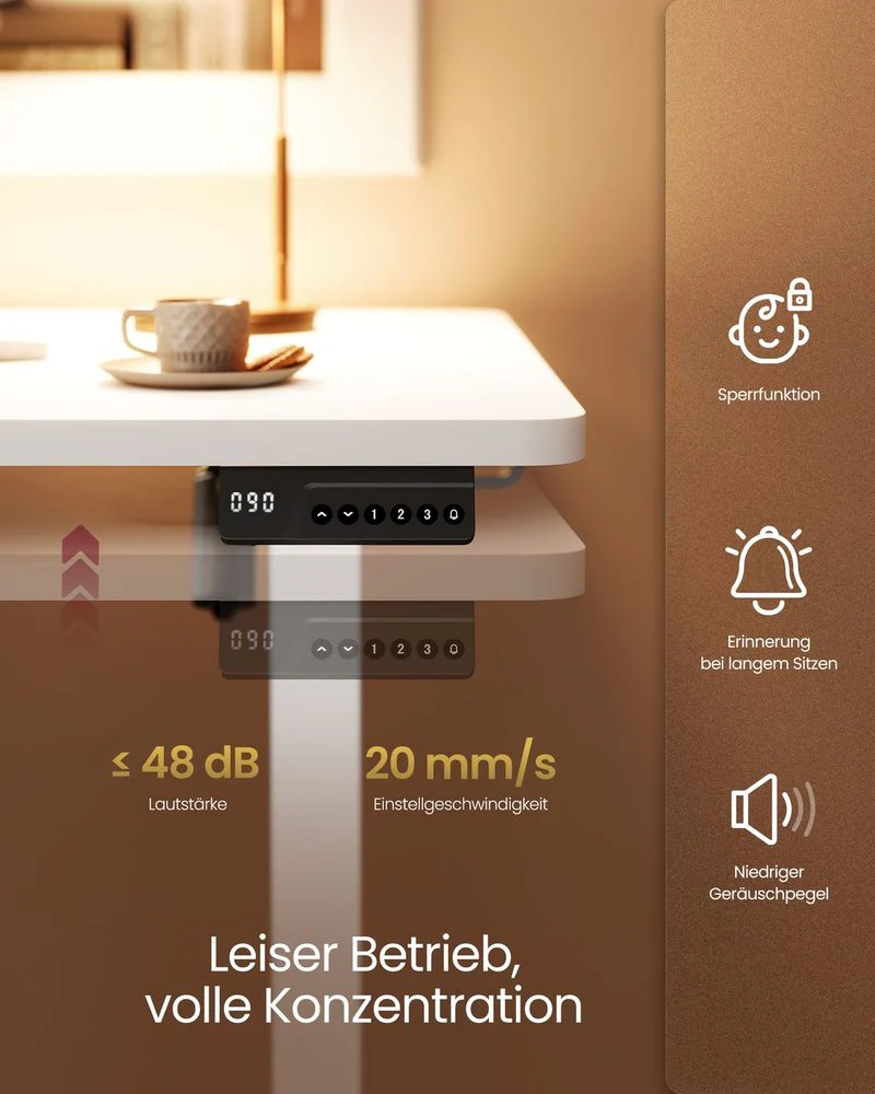 Elektrisch Verstelbaar Bureau – Zit-Sta Bureau – 72 tot 120 cm – Geheugenfunctie – Kabelbeheer – Industrieel Design - Image 6