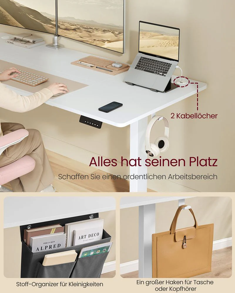Elektrisch Zit-Sta Bureau 180 x 80 cm – In Hoogte Verstelbaar – Met Kabelbeheer - Image 8
