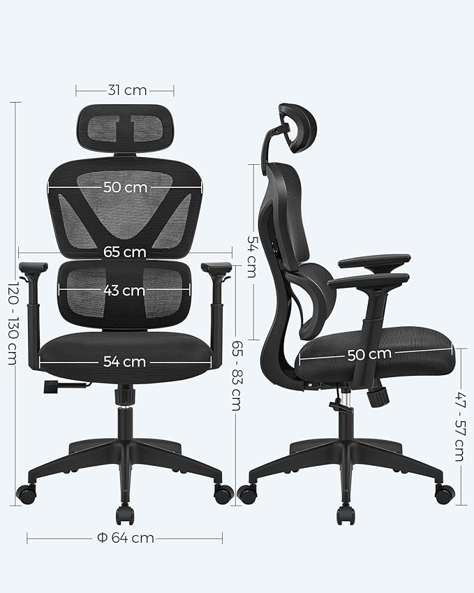 Ergonomische Bureaustoel - Kantoorstoel met Mesh Rugleuning - Ademend - Image 5