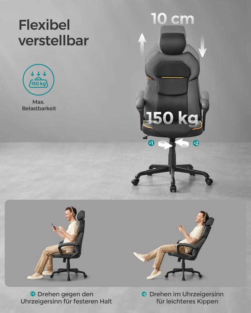 Ergonomische Bureaustoel Met Verstelbare Hoofdsteun – Ademend, Comfortabel en Duurzaam Ontworpen - Image 15