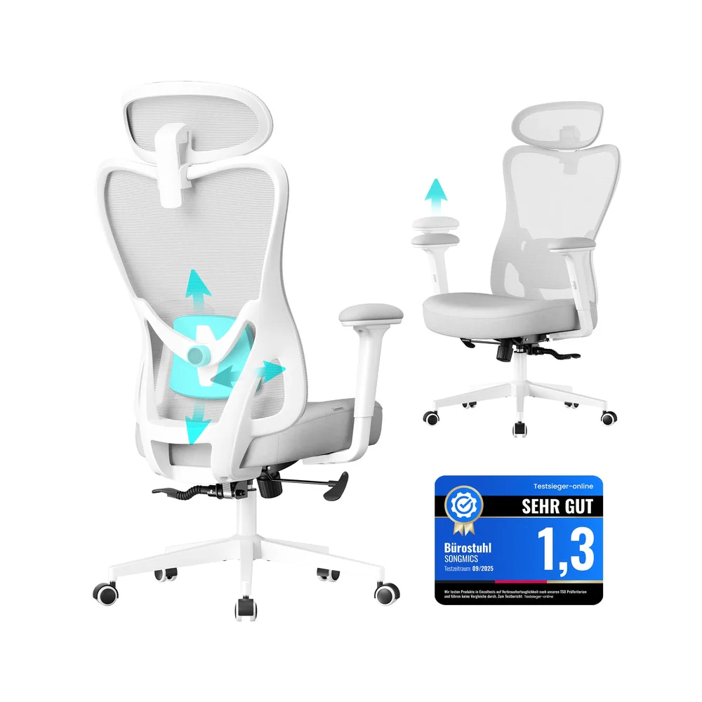 Ergonomische Bureaustoel – Verstelbare Lendensteun – Ademend Netweefsel – Kantelfunctie – Draagvermogen 150 kg - Image 2