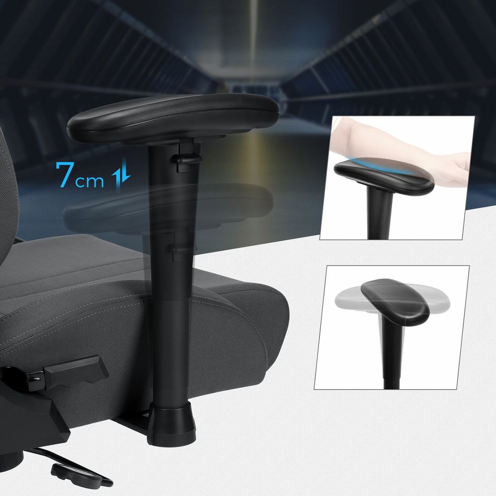 Ergonomische Gamingstoel - Verstelbaar Bureaustoel - Grijs - Image 6