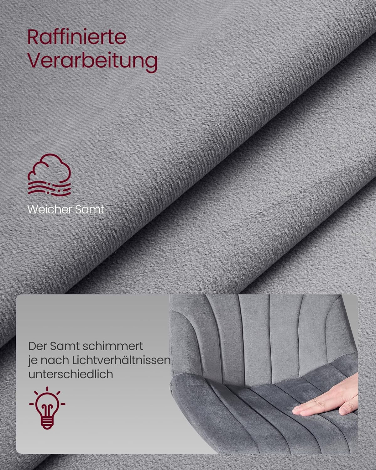 Fluwelen Barkrukken Set van 2 – In Hoogte Verstelbaar & 360° Draaibaar – Met Rugleuning En Voetsteun - Image 5