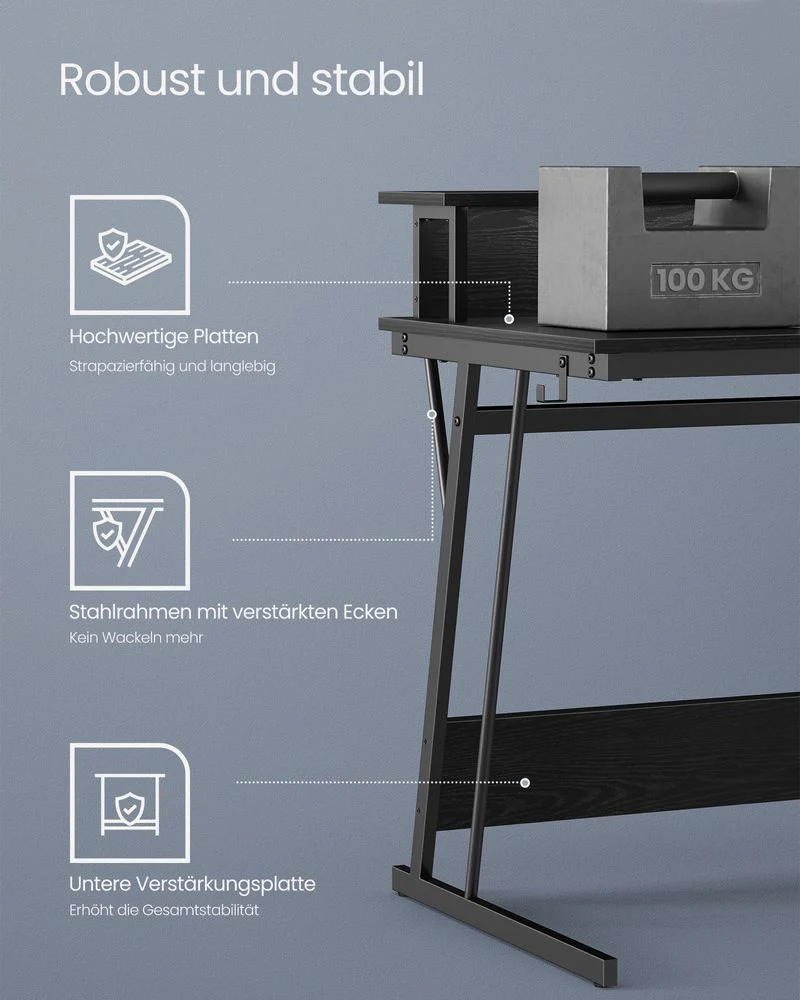 Gamebureau met LED - Gaming Tafel met Stopcontact en USB-aansluiting - Image 12
