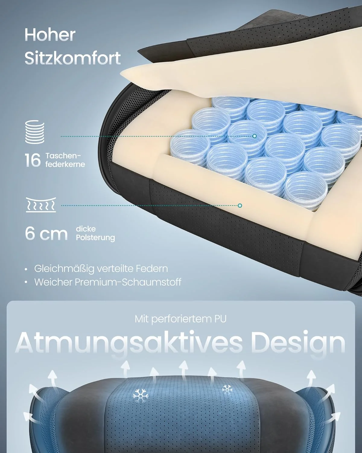 Gamingstoel – Ergonomische Bureaustoel met Voetsteun en Synchroonmechanisme - Compleet Verstelbaar - Image 6