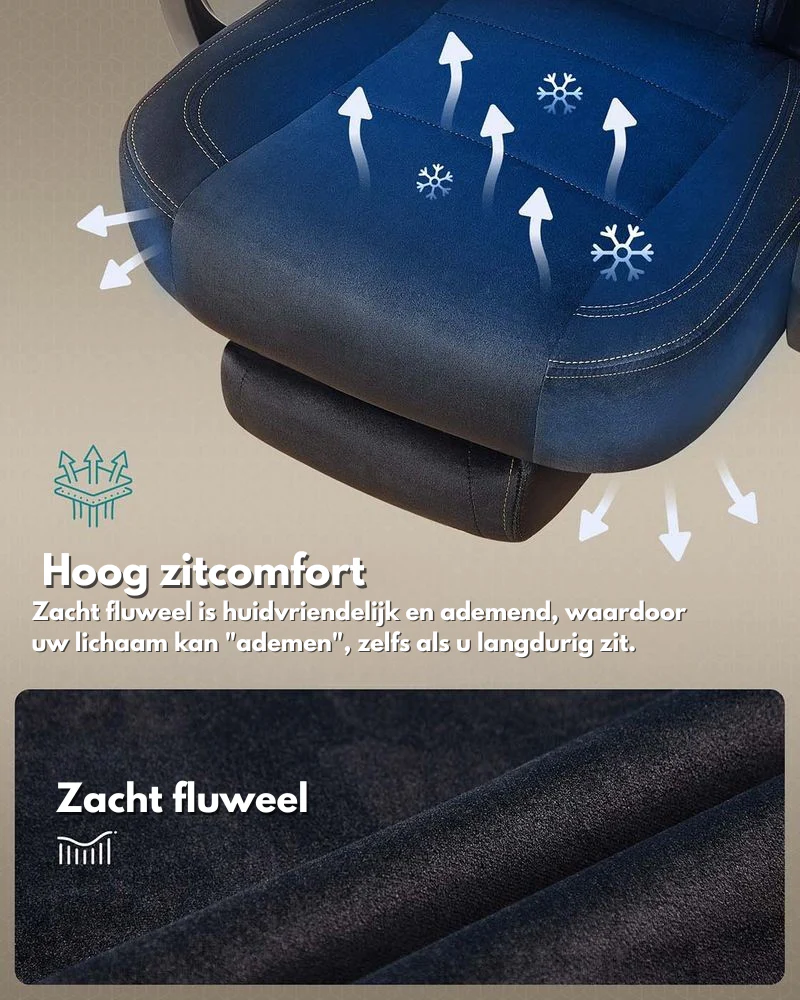 Gamingstoel met Voetensteun – Ergonomisch – Kantelbaar - Extra Dik Zitvlak - Hoogte Verstelbaar - Image 6