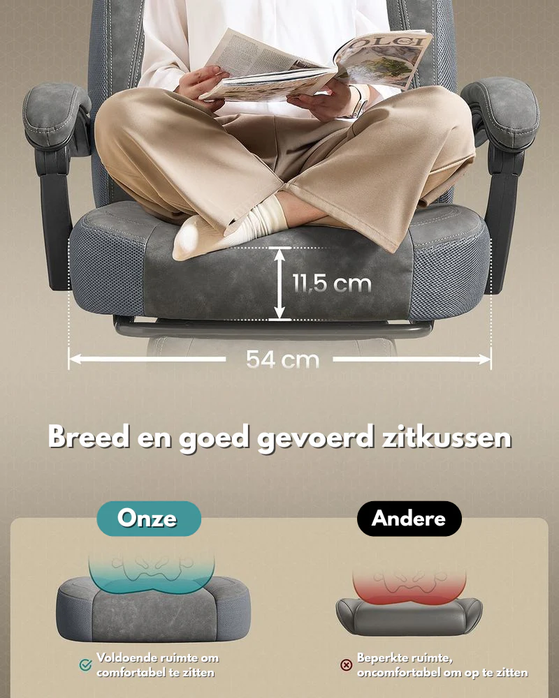 Gamingstoel met Voetensteun – Ergonomisch – Kantelbaar - Extra Dik Zitvlak - Hoogte Verstelbaar - Image 7