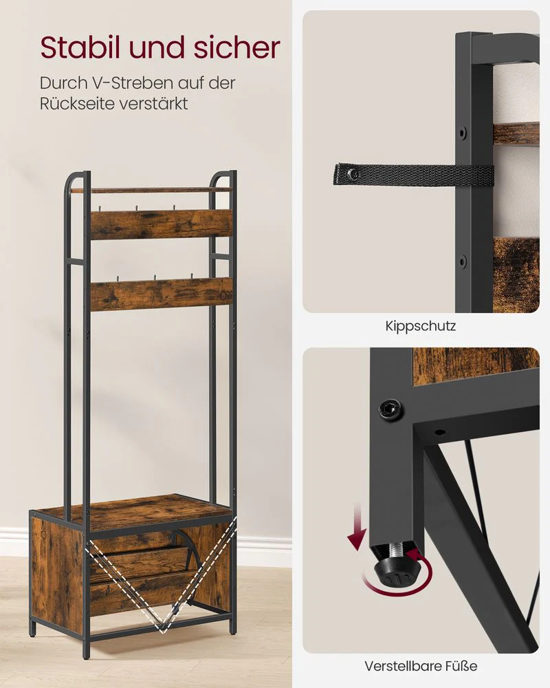 Multifunctionele halgarderobe met schoenenkast - Kapstok - Image 6
