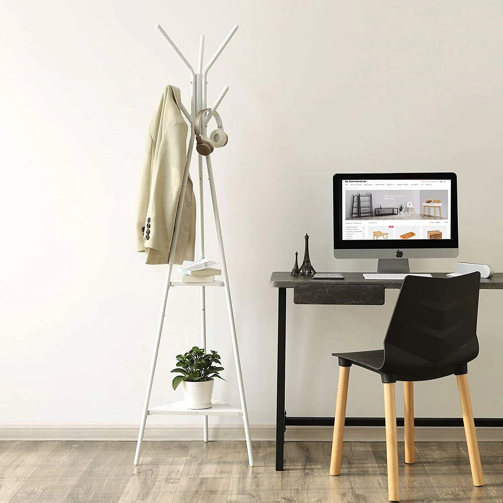 Garderobestandaard met Houten Legplanken – Minimalistisch Design – Stabiel & Ruimtebesparend - Image 13