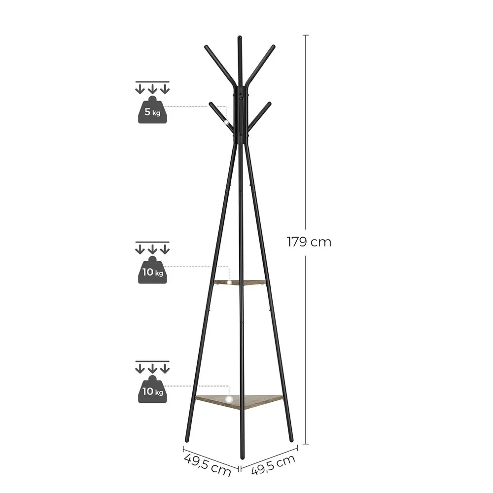 Garderobestandaard met Houten Legplanken – Minimalistisch Design – Stabiel & Ruimtebesparend - Image 14