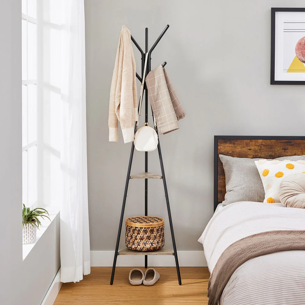 Garderobestandaard met Houten Legplanken – Minimalistisch Design – Stabiel & Ruimtebesparend - Image 16