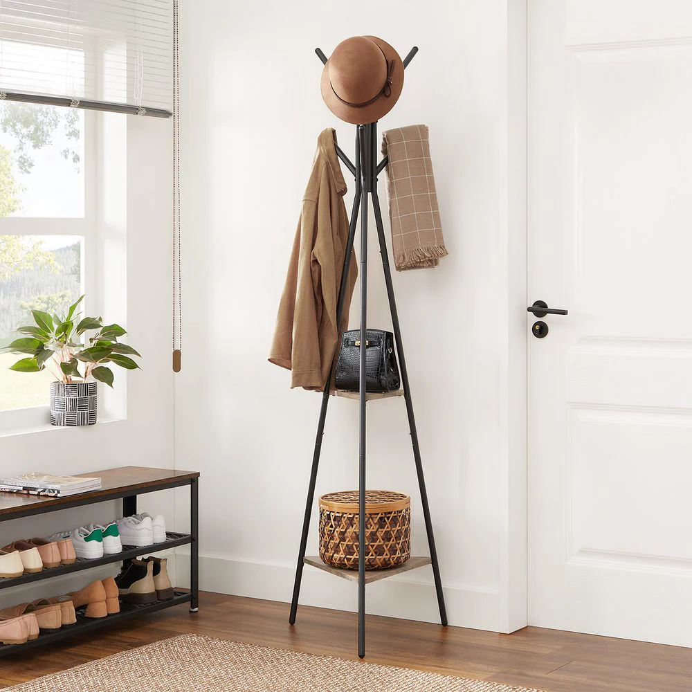 Garderobestandaard met Houten Legplanken – Minimalistisch Design – Stabiel & Ruimtebesparend - Image 17