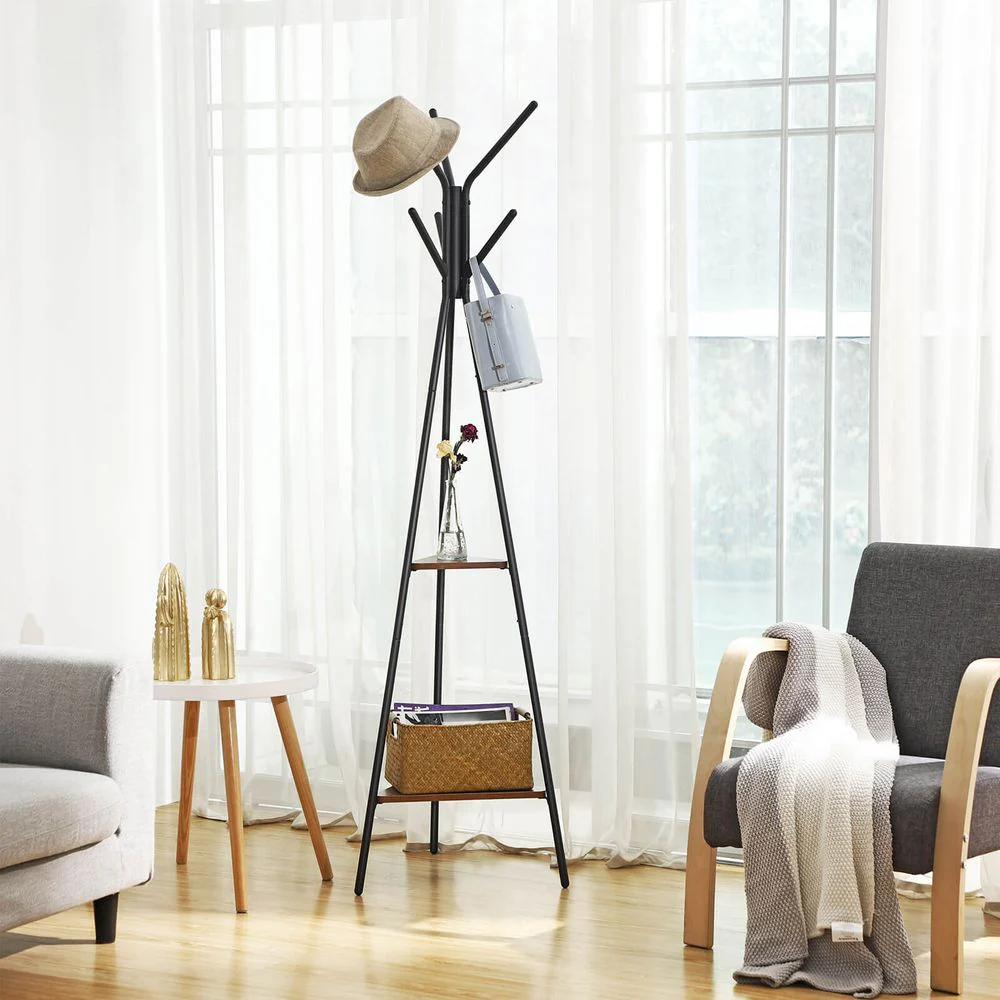 Garderobestandaard met Houten Legplanken – Minimalistisch Design – Stabiel & Ruimtebesparend - Image 21