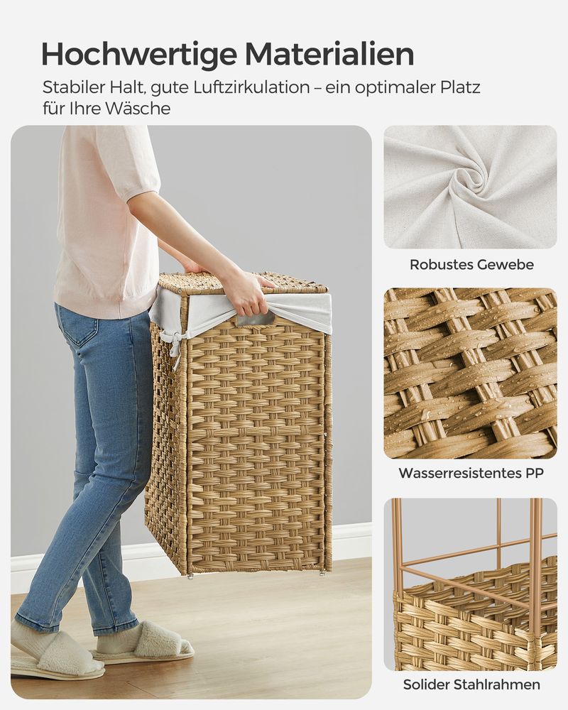Handgevlochten wasmand - 140 of 160 liter opbergruimte - Image 8