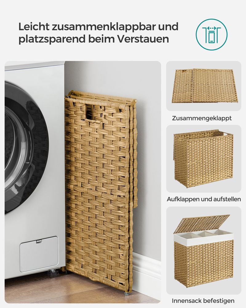 Handgevlochten wasmand - 140 of 160 liter opbergruimte - Image 9