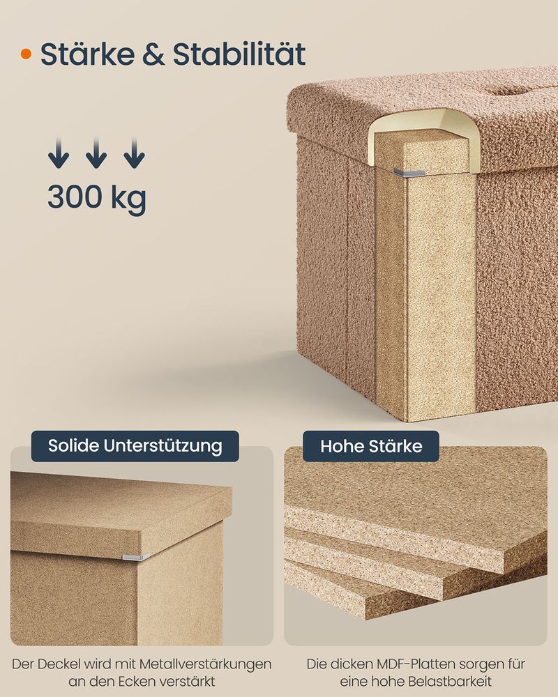 Stijlvolle Opvouwbare Opbergbank 131 Liter - Hocker met Opbergruimte - Image 8