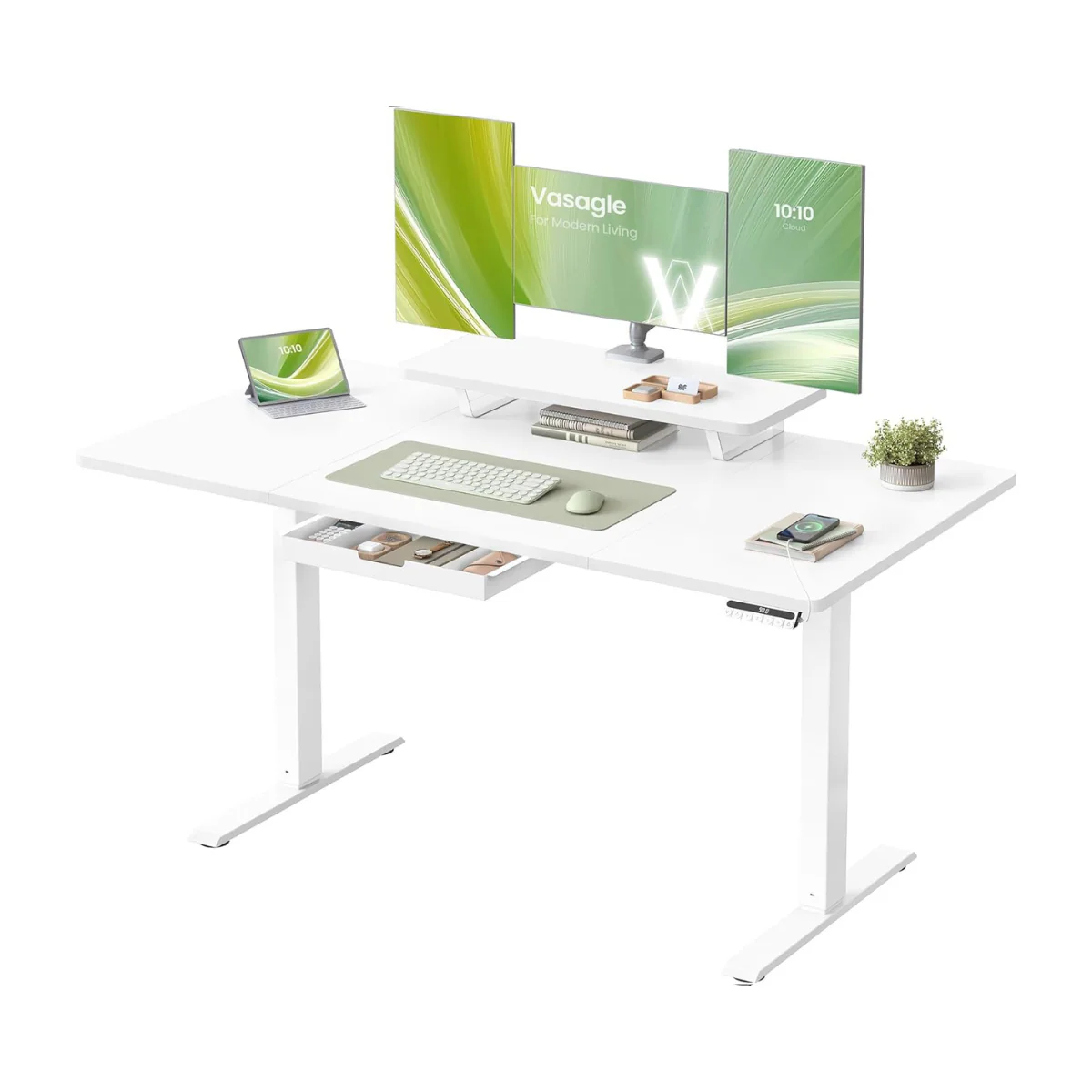 Elektrisch Verstelbaar Bureau - Met Monitorstandaard - 140 of 160 cm Tafelblad - USB-C & Geheugenfunctie - Image 3