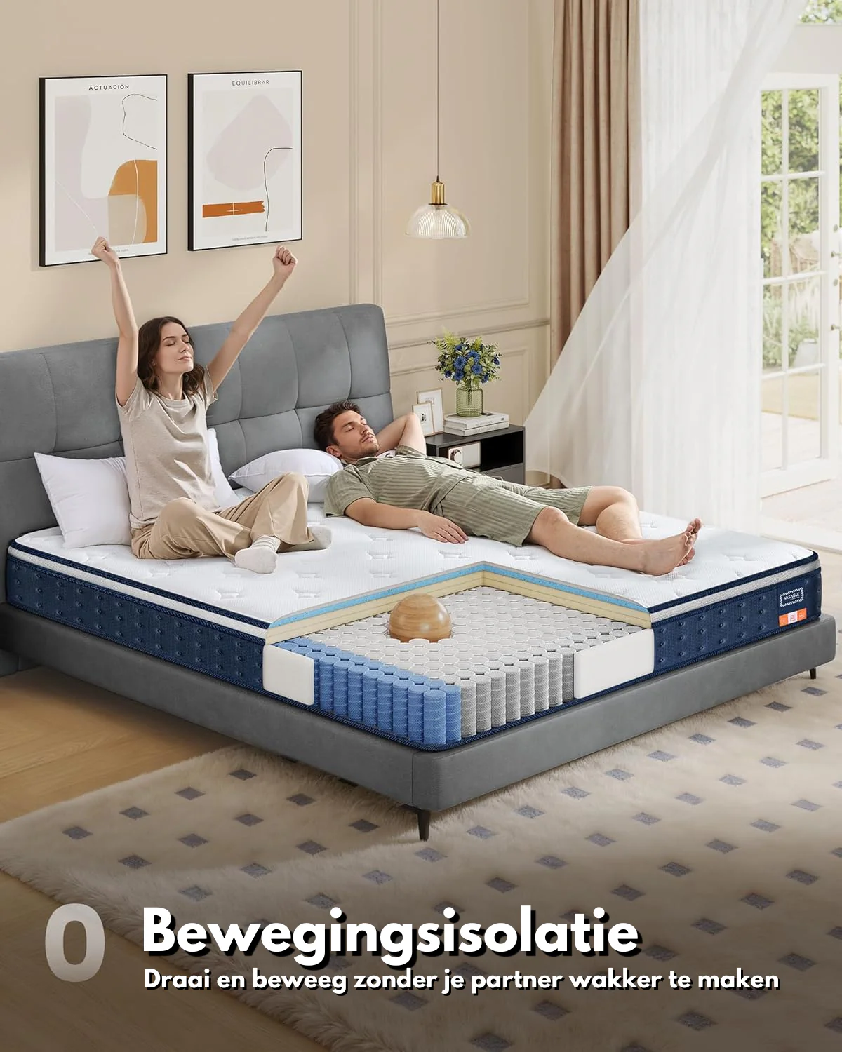 Hybride Matras – Pocketvering Met Gel-Memoryschuim – 7-Lagen Ondersteuning – Ademend – Stevigheid H3 – Verkoelend - Image 4