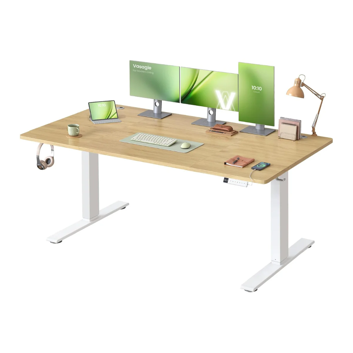 Elektrisch Verstelbaar Bureau – USB-C – Met Geheugenfunctie – Kabelgoot – Statafel Met Extra Dikke Poten