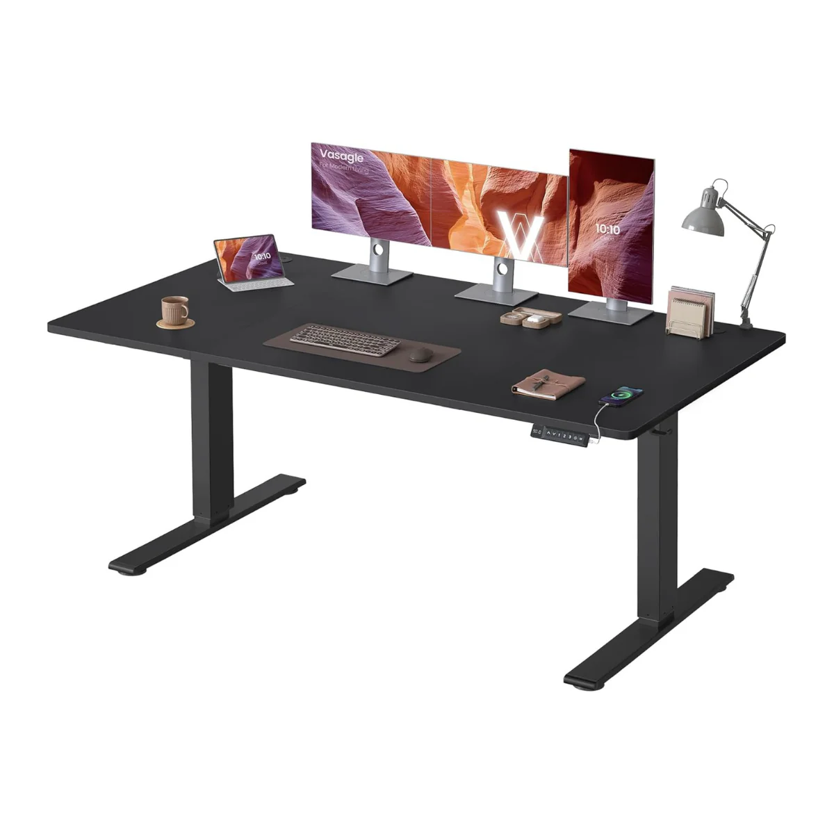 Elektrisch Verstelbaar Bureau – USB-C – Met Geheugenfunctie – Kabelgoot – Statafel Met Extra Dikke Poten - Image 3