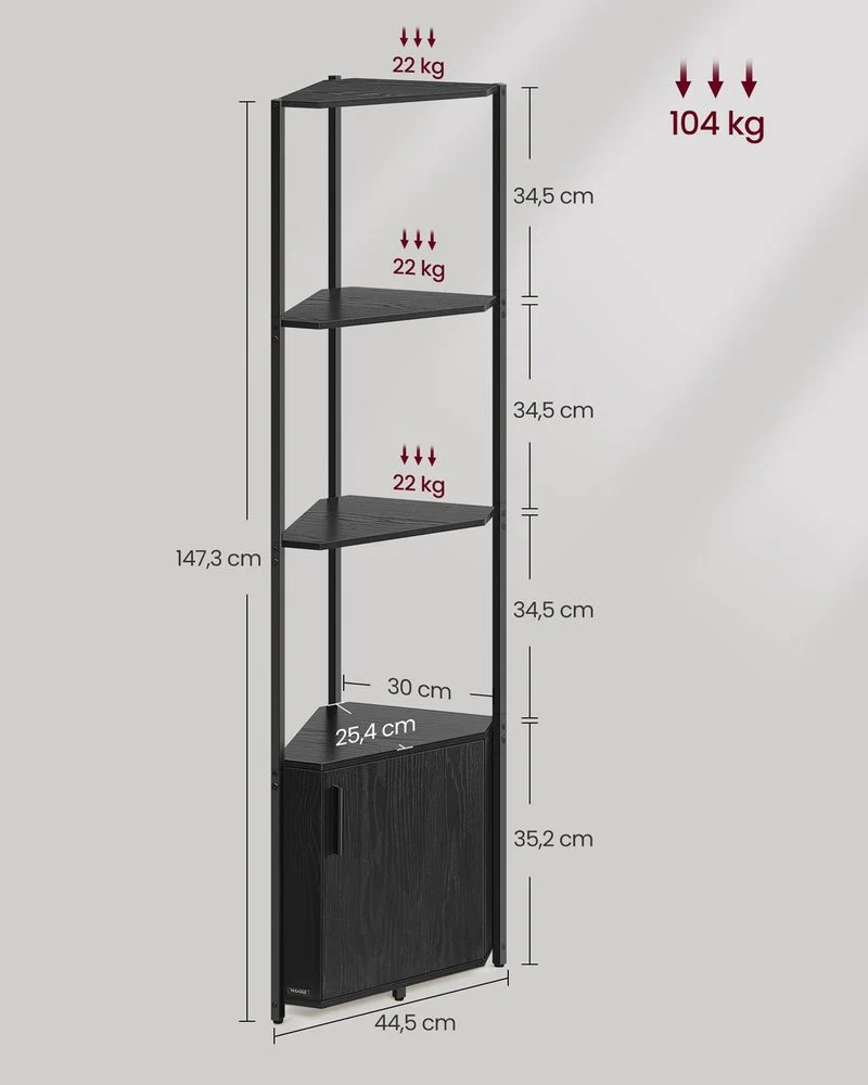 Industrieel Hoekrek Met Kast – 5 Lagen – Ruimtebesparend Opbergrek – Metaal En Hout - Image 5