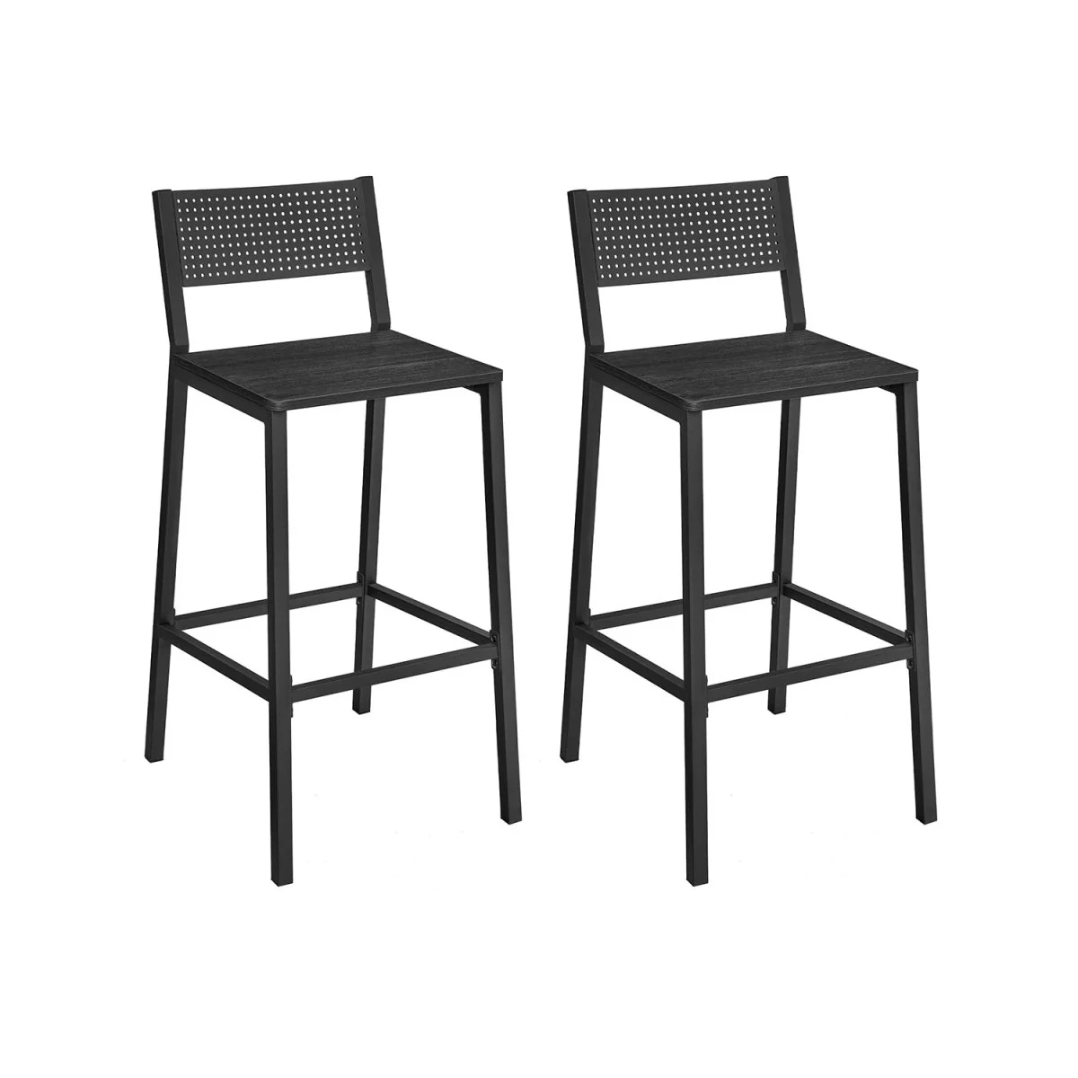 Industriële Barstoelen Set van 2 - Vintage Houtlook - Met Rugleuning - Image 3