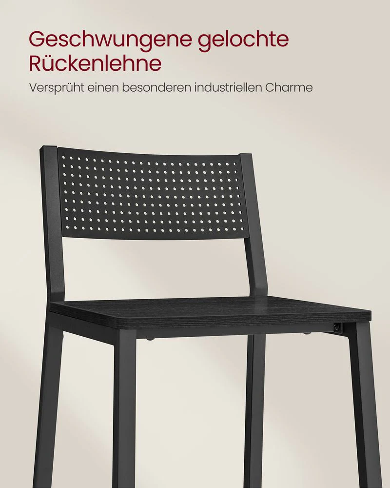Industriële Barstoelen Set van 2 - Vintage Houtlook - Met Rugleuning - Image 6