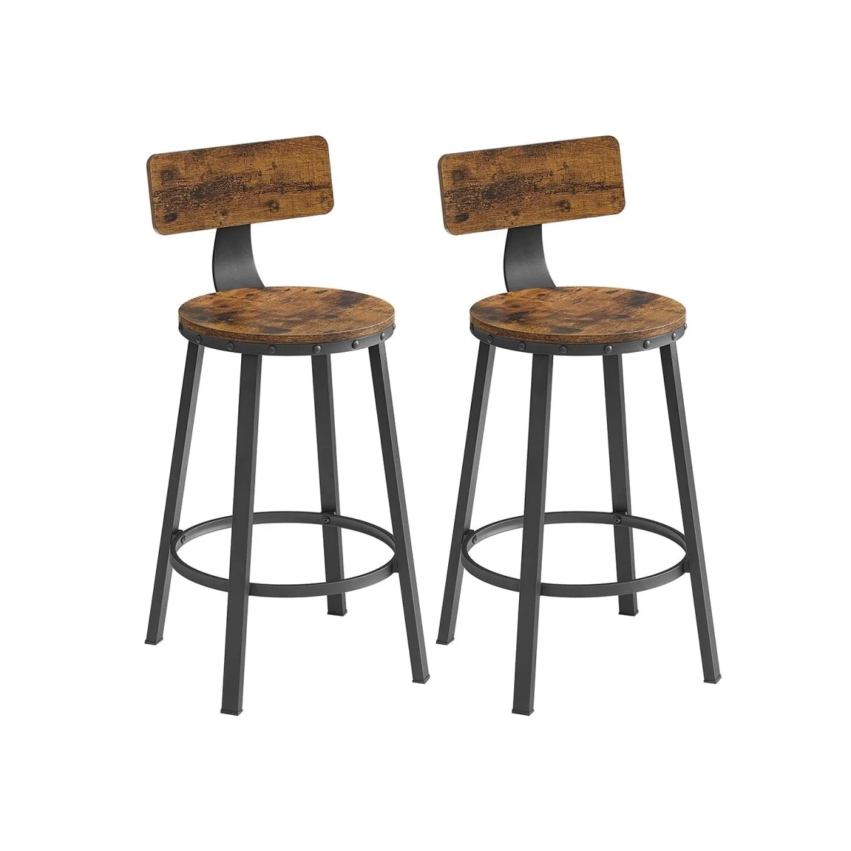 Industriële Barstoelen - Set van 2 - Vintage Houten Zitvlak - Image 3