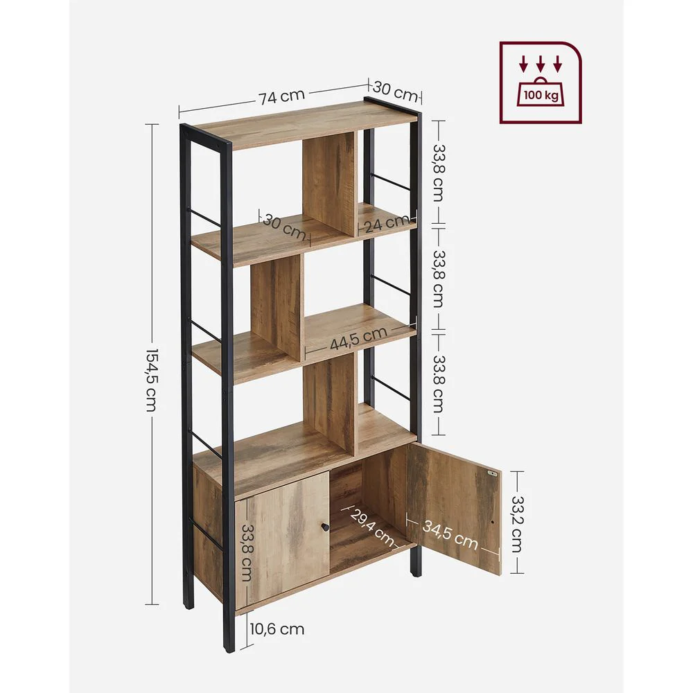 Industriële Boekenkast met Zigzag Design – Stijlvol & Functioneel - Image 9
