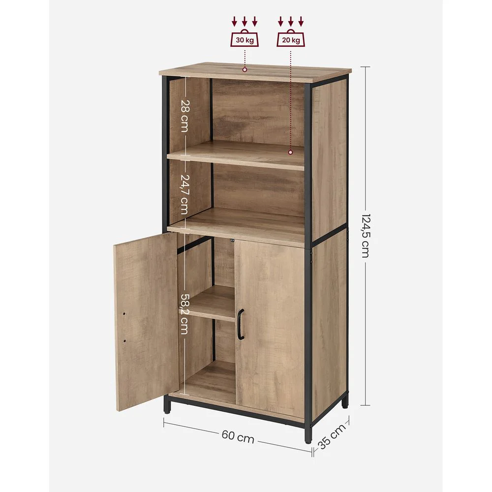 Industriële Kast met Deuren en Open Vakken - Veelzijdige Opberger - Image 10