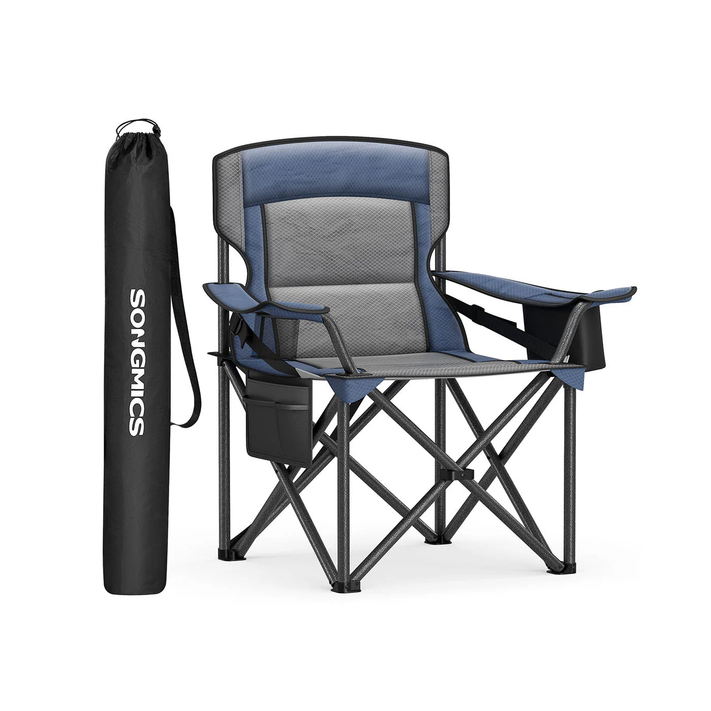 Kampeerstoel met Bekerhouder – 99,5 cm Hoog – Gevoerde Zitting – 205 kg Draagvermogen – Opvouwbaar – 63 x 95 cm - Image 3
