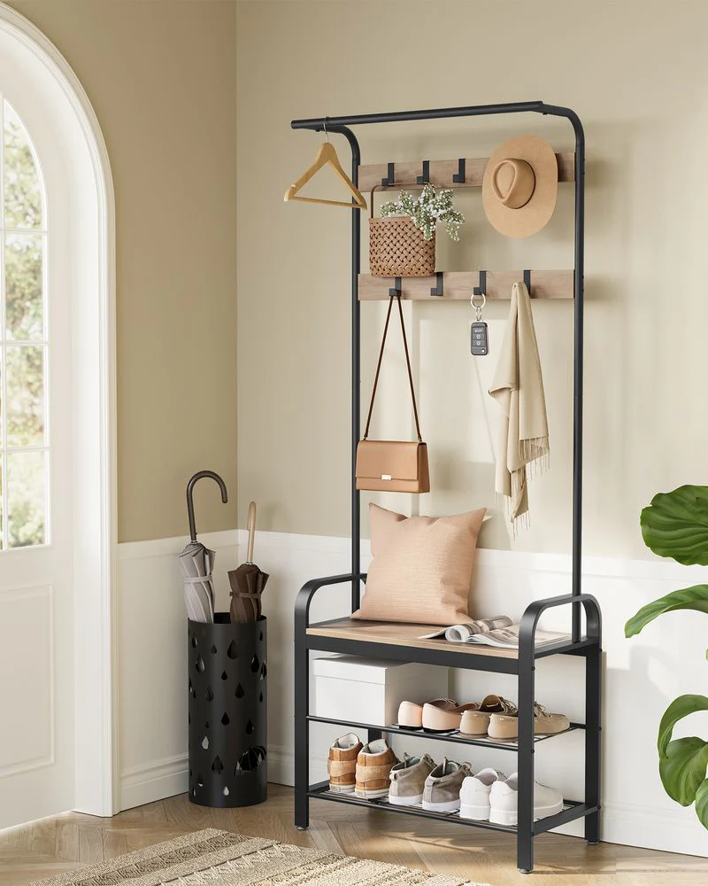 Kapstok met Schoenenrek – Industrieel Design – Hout & Metaal - Image 9