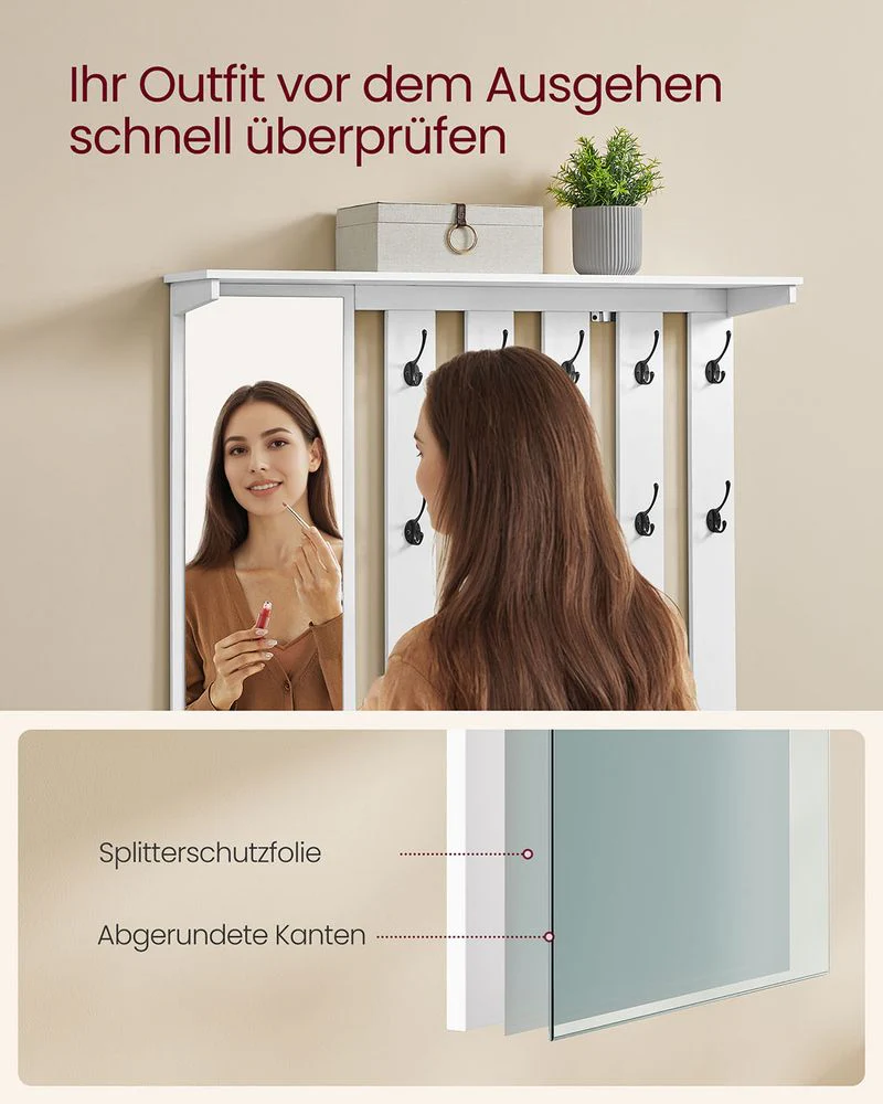 Kapstok met Spiegel & Schoenenbank – Complete Halmeubelset met Kastje - Image 5